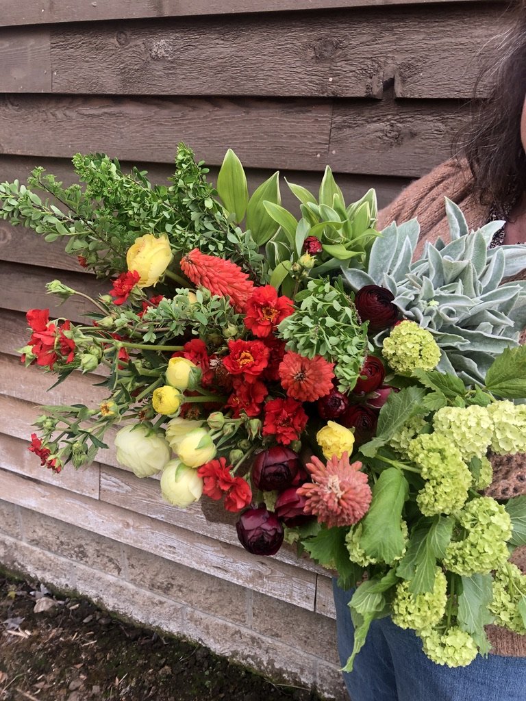 DIY Flower Bucket-Warm Tones