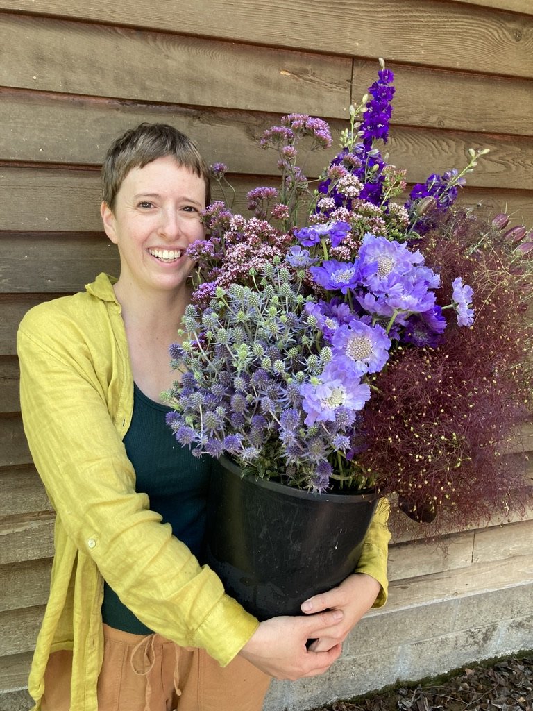 DIY Flower Bucket-Cool Tones