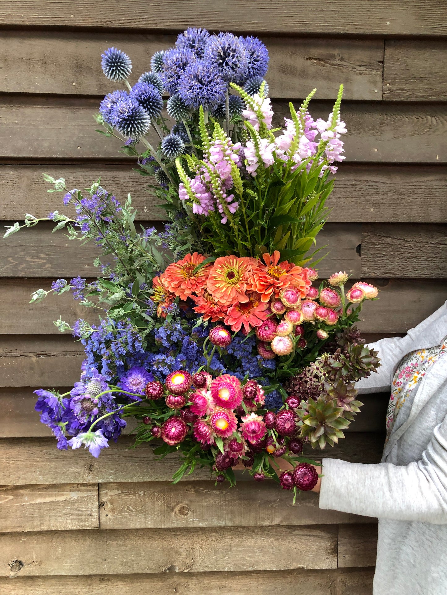 DIY Flower Bucket-Cool Tones