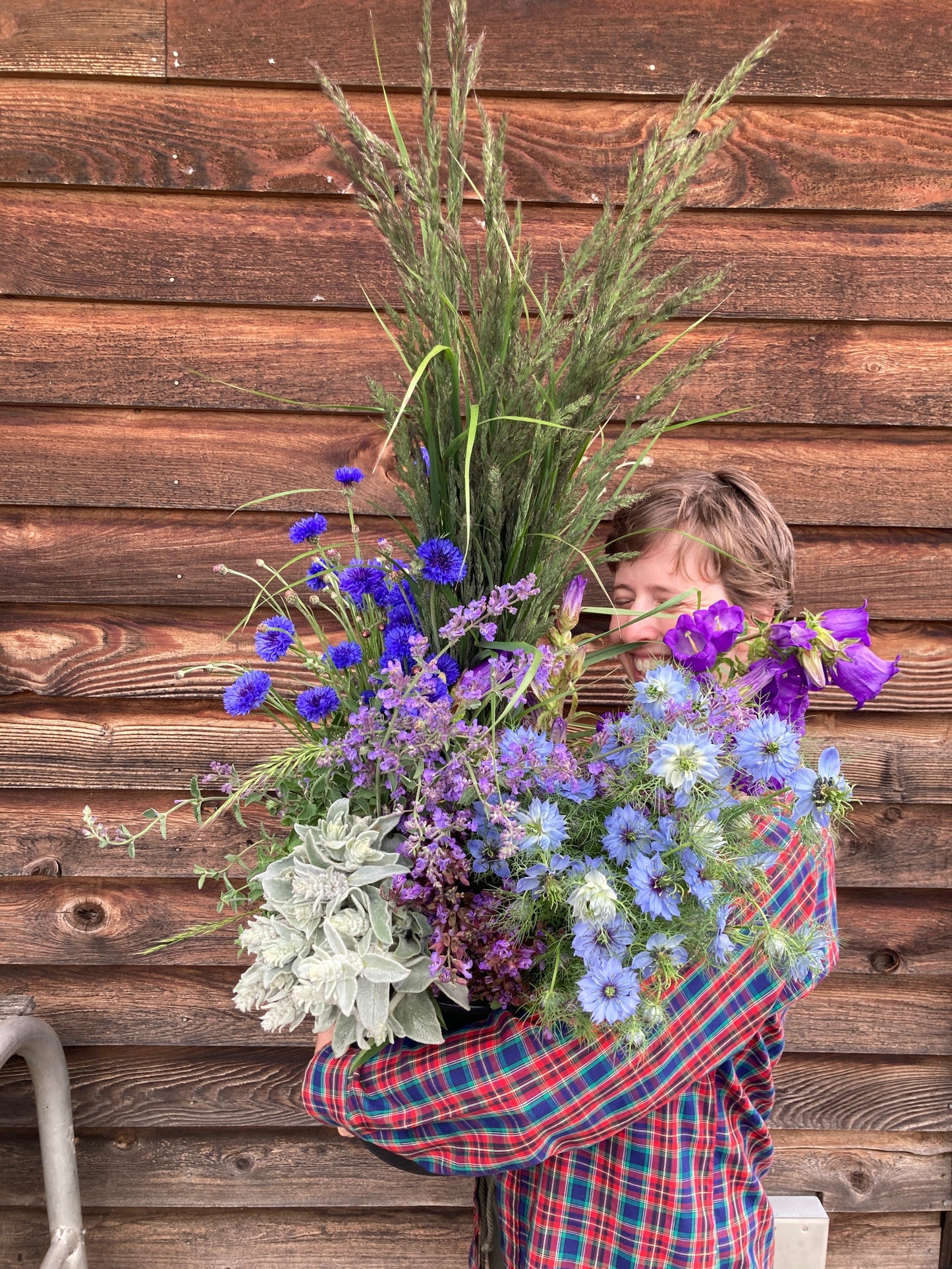 DIY Flower Bucket-Cool Tones