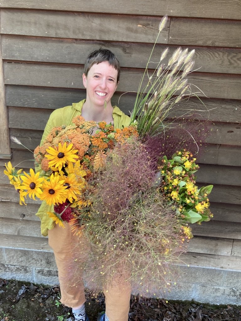 DIY Flower Bucket-Warm Tones