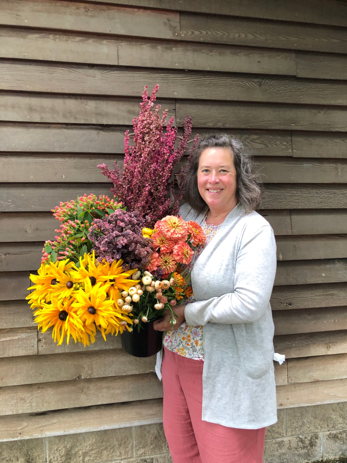 DIY Flower Bucket-Warm Tones
